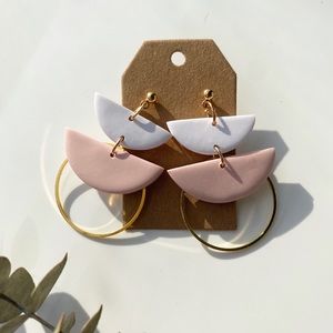Luna earrings in Light pink - gold plated …
